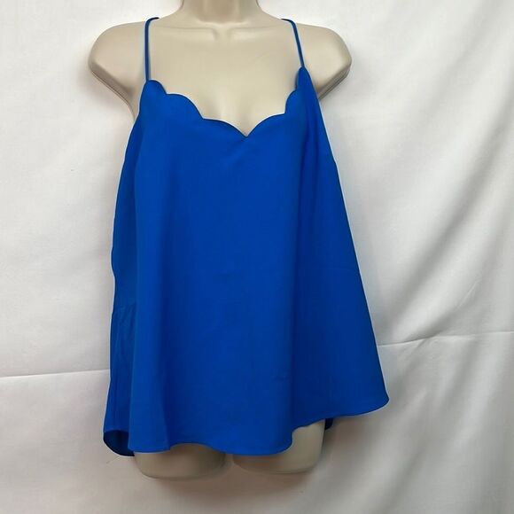 J. Crew Factory Tops - J. Crew Factory Blue Scalloped neck camisole NWT size 14